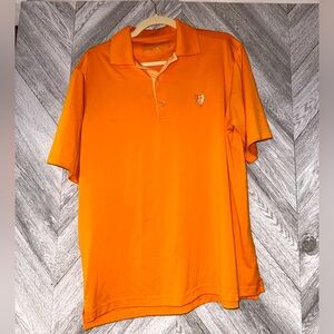 Orange golf polo
